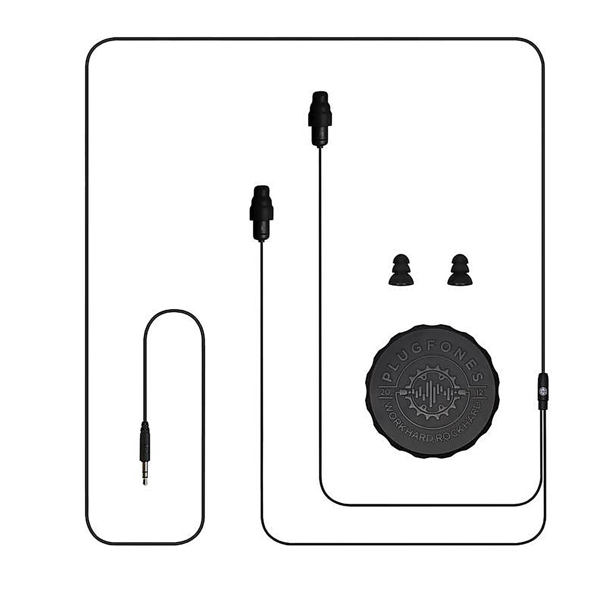 Plugfones - PG-BB - Guardian 29 Db Nylon/Silicone/Soft Foam 3.5 MM Jack Earplugs/Earphones Black 1 Pair