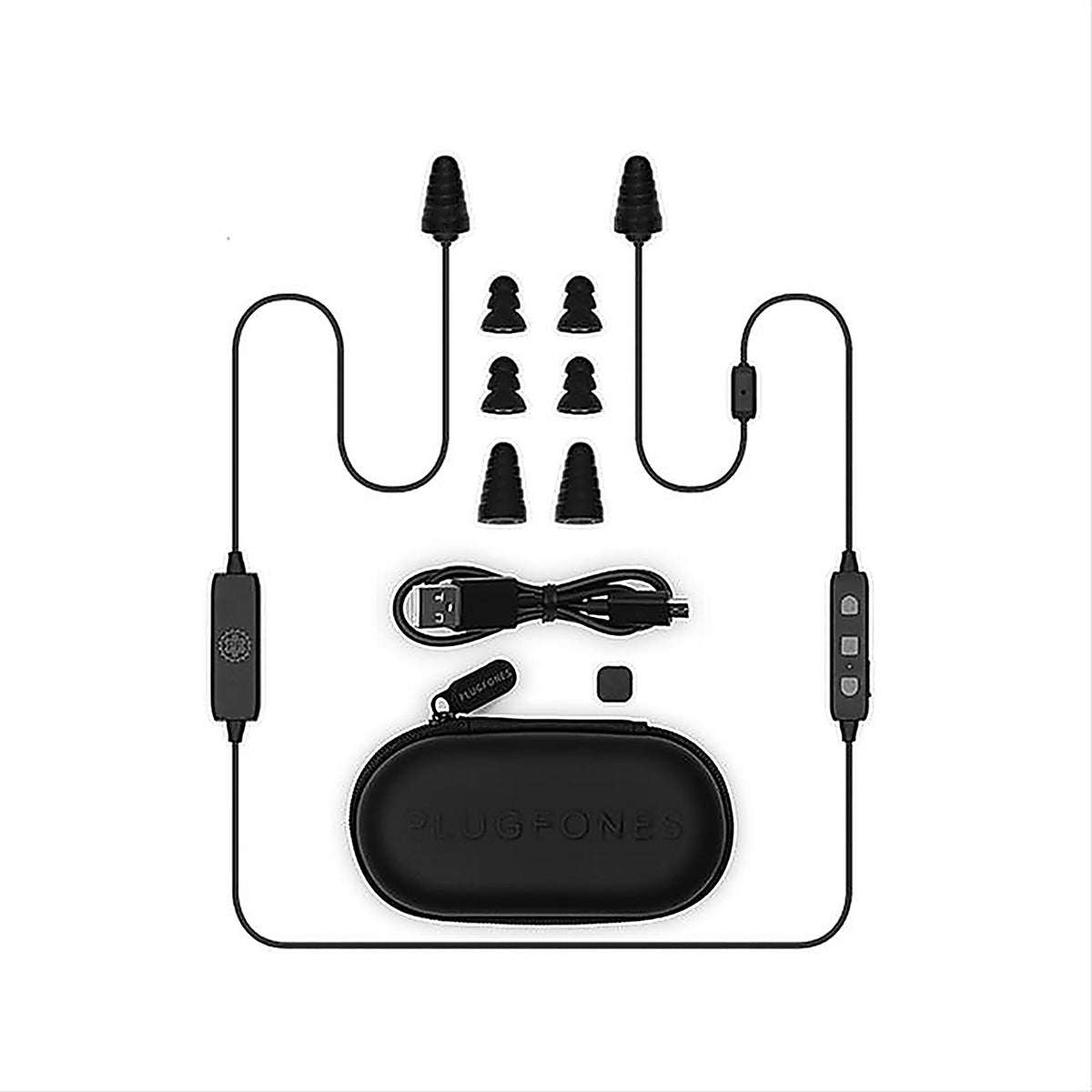 Plugfones - PL-BB - Liberate 2.0 29 Db Nylon/Silicone/Soft Foam Bluetooth Earplugs/Earphones w/Mic Black 1 Pai