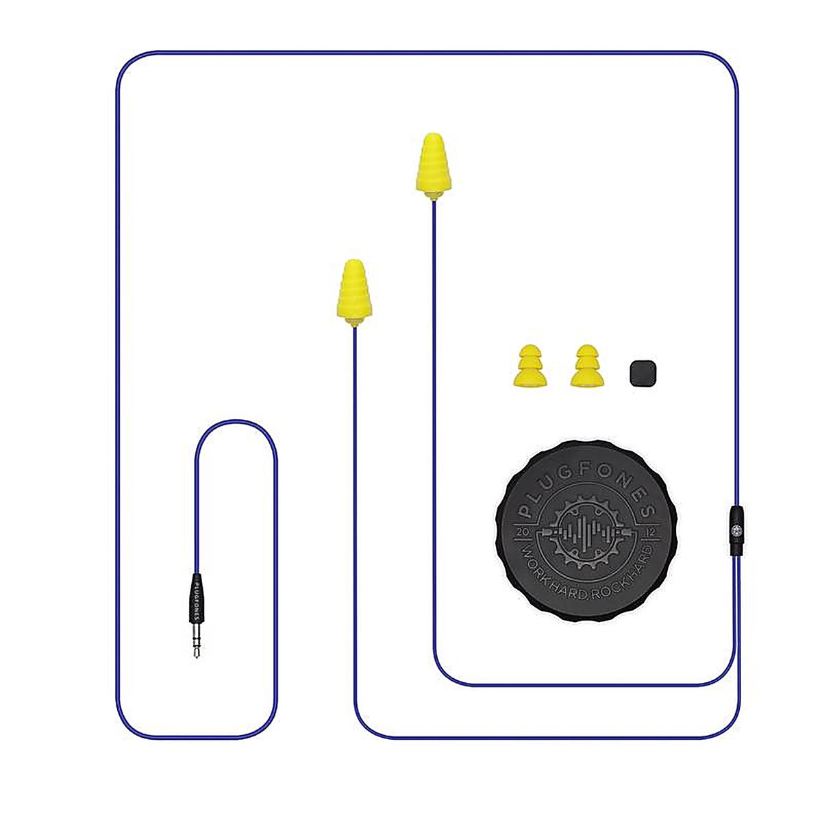 Plugfones - PG-UY - Guardian 29 Db Nylon/Silicone/Soft Foam 3.5 MM Jack Earplugs/Earphones Yellow 1 Pair