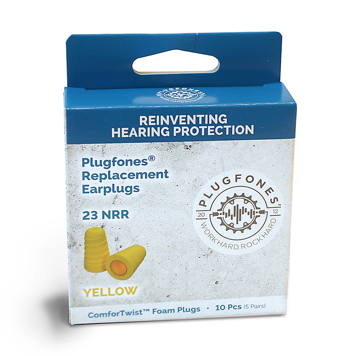 Plugfones - PRP-FY10 - Comfortwist 29 Db Soft Foam Replacement Tip Replacement Ear Plugs Yellow 5 Pair