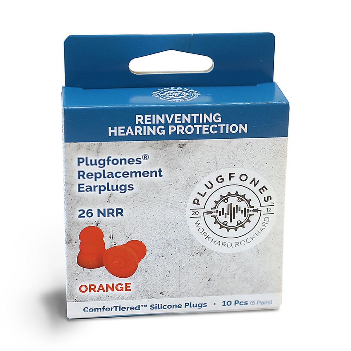 Plugfones - PRP-SO10 - Comfortiered 27 Db Silicone Replacement Tip Replacement Ear Plugs Orange 5 Pair