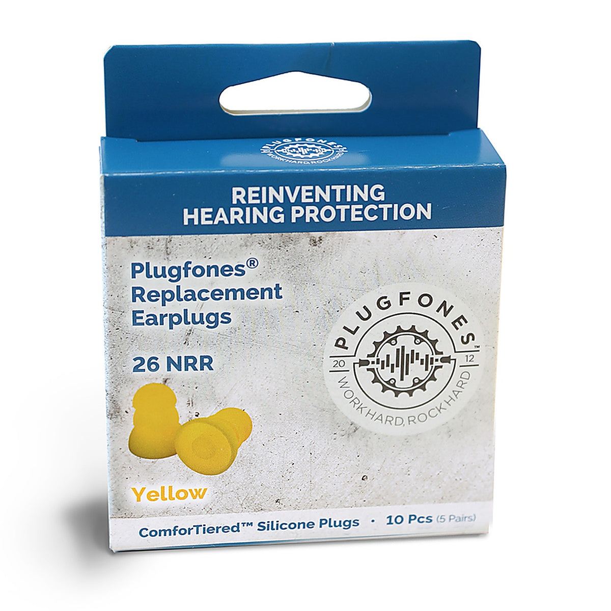 Plugfones - PRP-SY10 - Comfortiered 27 Db Silicone Replacement Tip Replacement Ear Plugs Yellow 5 Pair