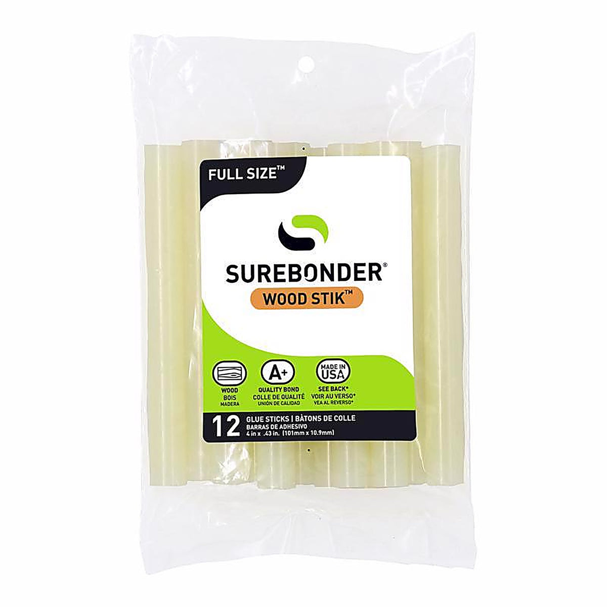 Surebonder - WS-12 - Wood Stik 0.44 In. D X 4 In. L Glue Sticks White 12 Pack