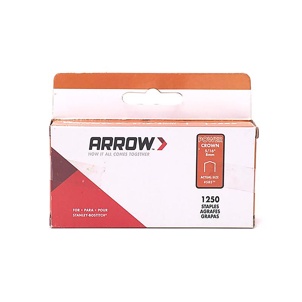 Arrow Fastener 585SP #587 3/8 in. W x 5/16 in. L 18 Ga. Power Crown Standard Staples 1250/Pack