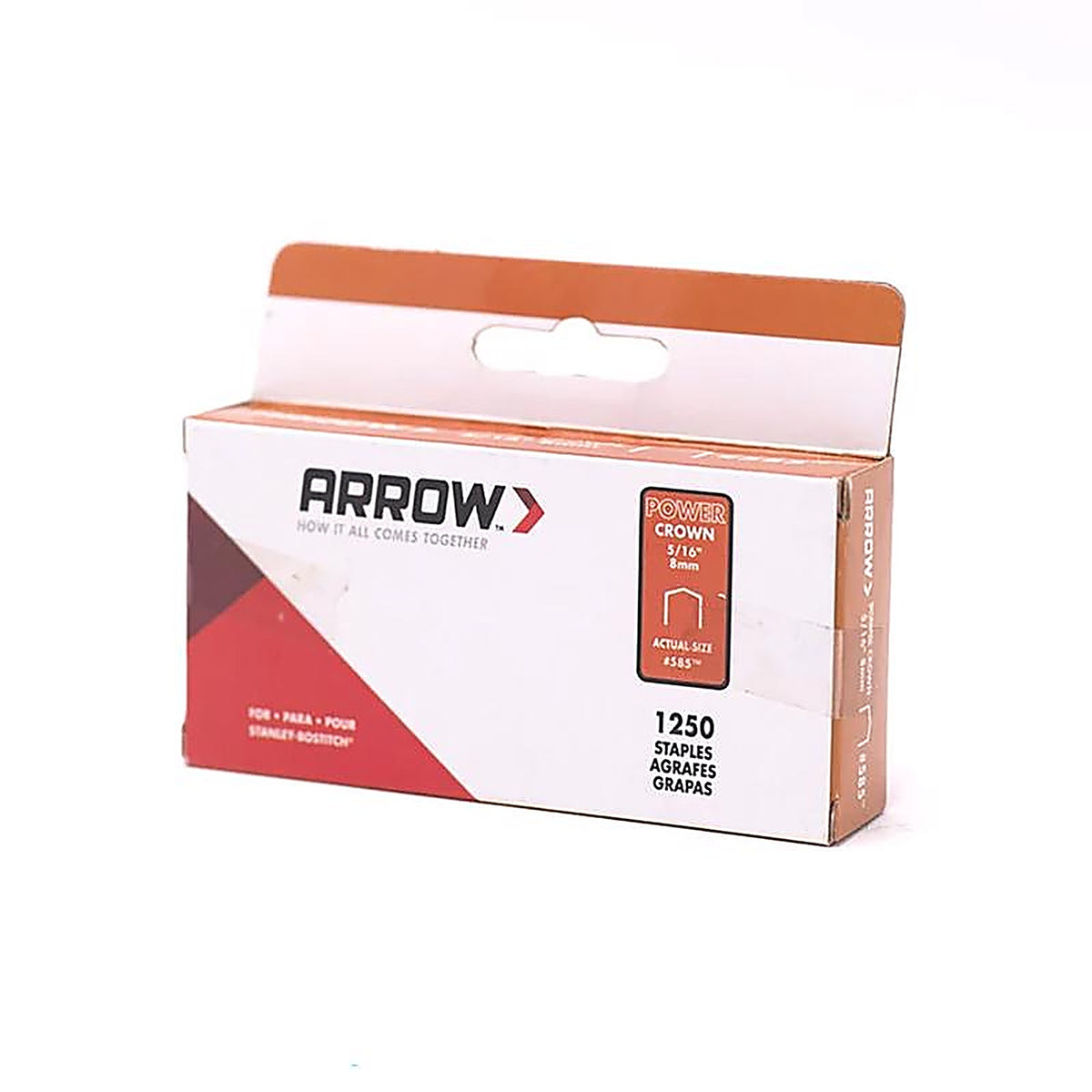 Arrow Fastener 585SP #587 3/8 in. W x 5/16 in. L 18 Ga. Power Crown Standard Staples 1250/Pack