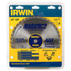 Irwin 14070 Marathon 10 in. Dia. x 5/8 in. Carbide Miter and Table Saw Blade 40 teeth 1/Pack
