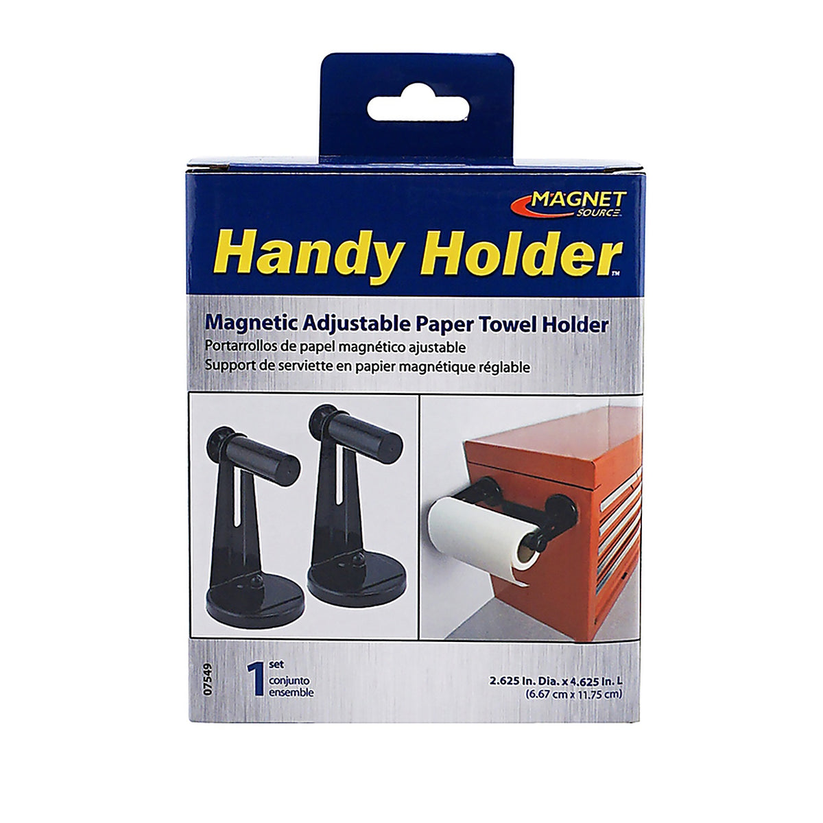Master Magnetics 7549 Handy HolderTM 4.625 in. Ceramic Magnetic Paper Towel Holder 3.4 MGOe Black 1/pc.