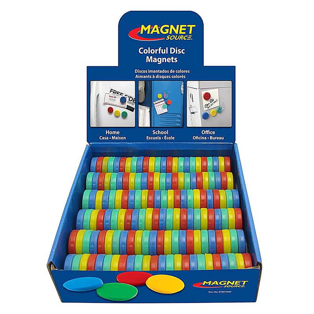 Master Magnetics 07691DSP 1.25 in. Ceramic Disc Magnets 0.5 lb. pull 3.5 MGOe Assorted 4/pc.