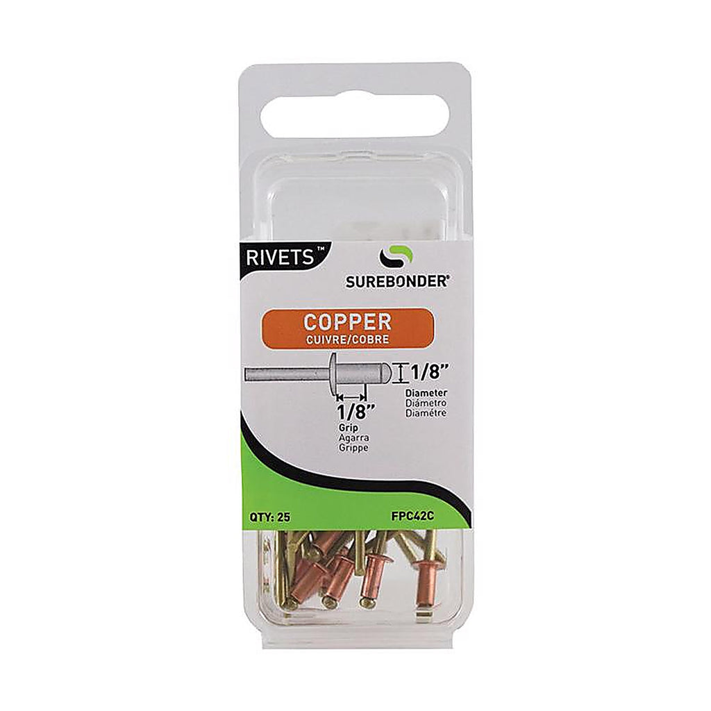 Surebonder - FPC42C - Rivets 1/8 In. D X 1/8 In. Copper Short Rivets Yellow 25 Pack