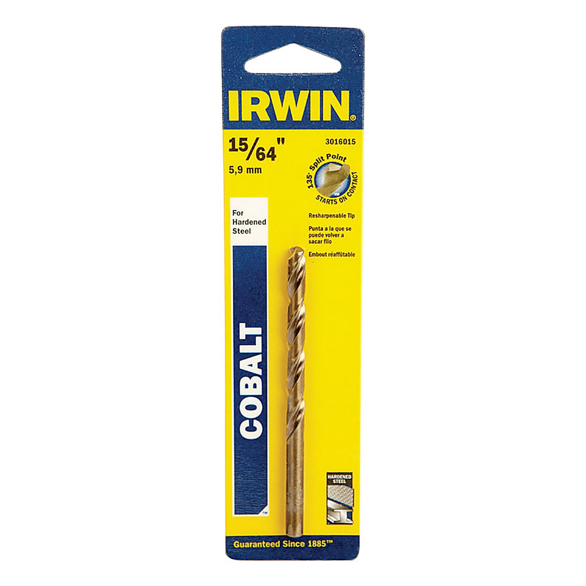 Irwin 3016015 15/64 in. x 3-7/8 in. L Cobalt Steel Drill Bit 1/pc.