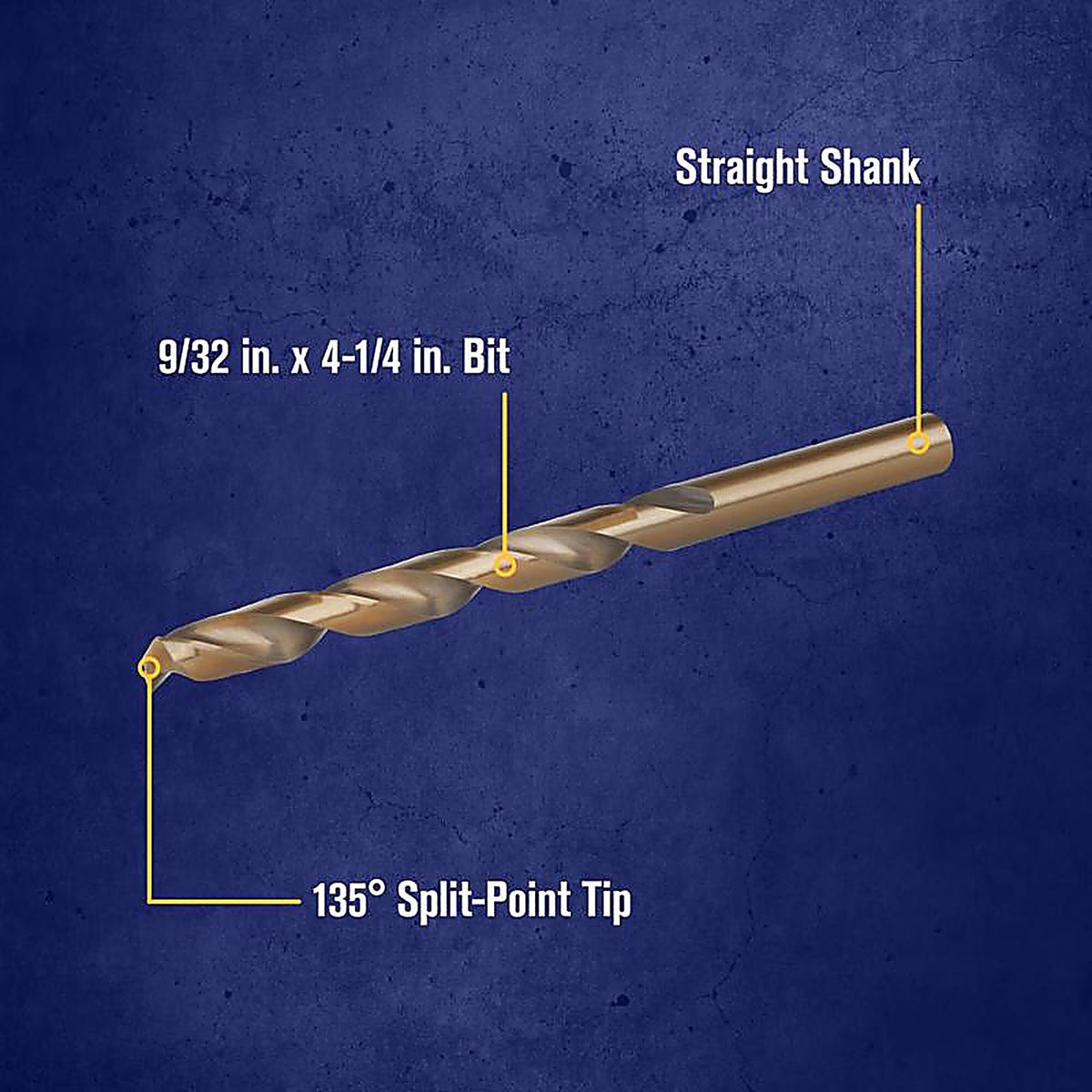 Irwin 3016018 9/32 in. x 4-1/4 in. L Cobalt Steel Drill Bit 1/pc.