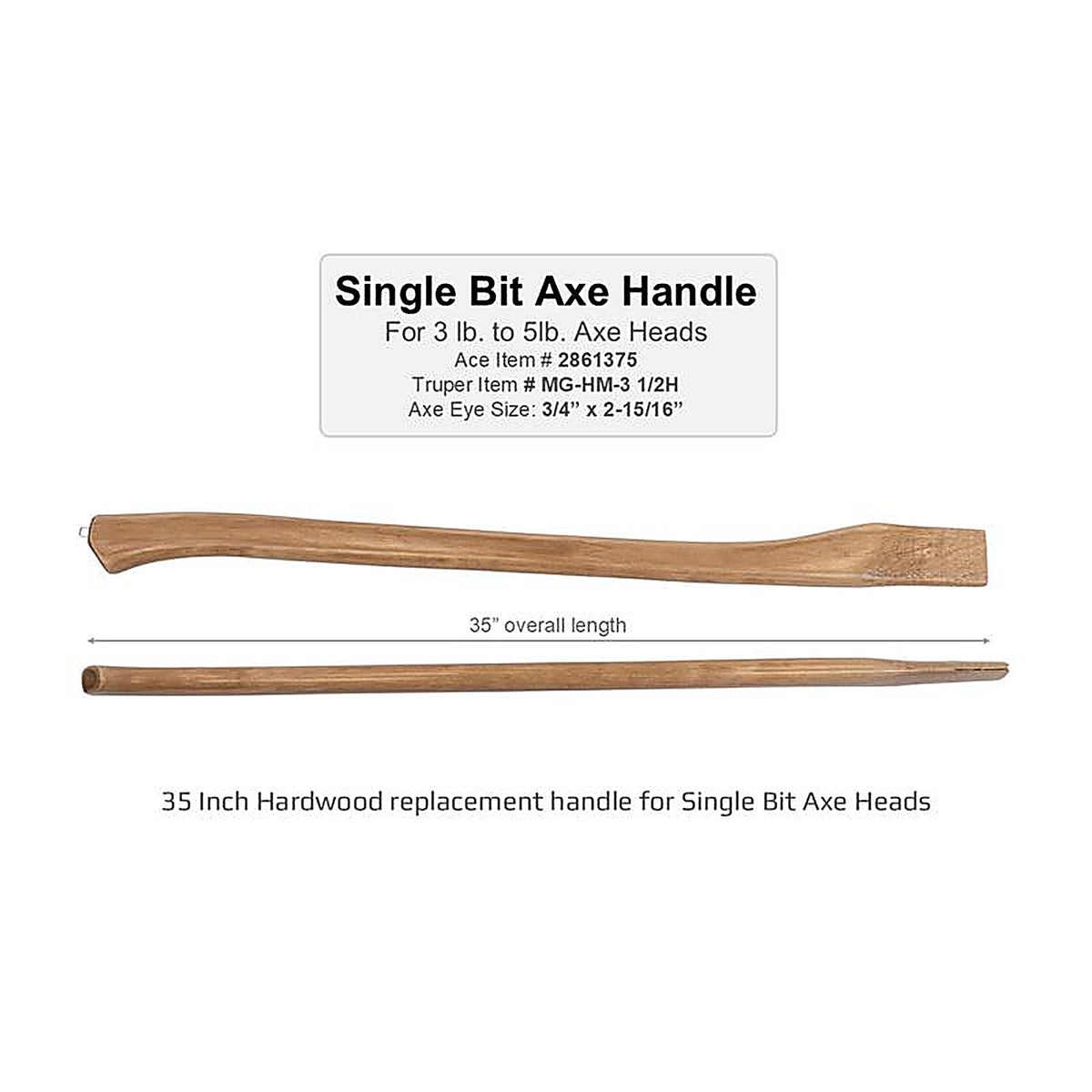 Truper MG-HM31/2H 35 in. Wood Axe Replacement Handle