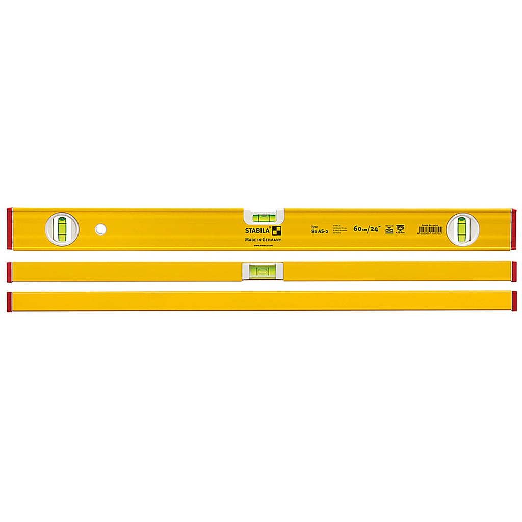 Stabila - 29024 - 24 In. Aluminum Type 80 As-2 Box Beam Level 3 Vial
