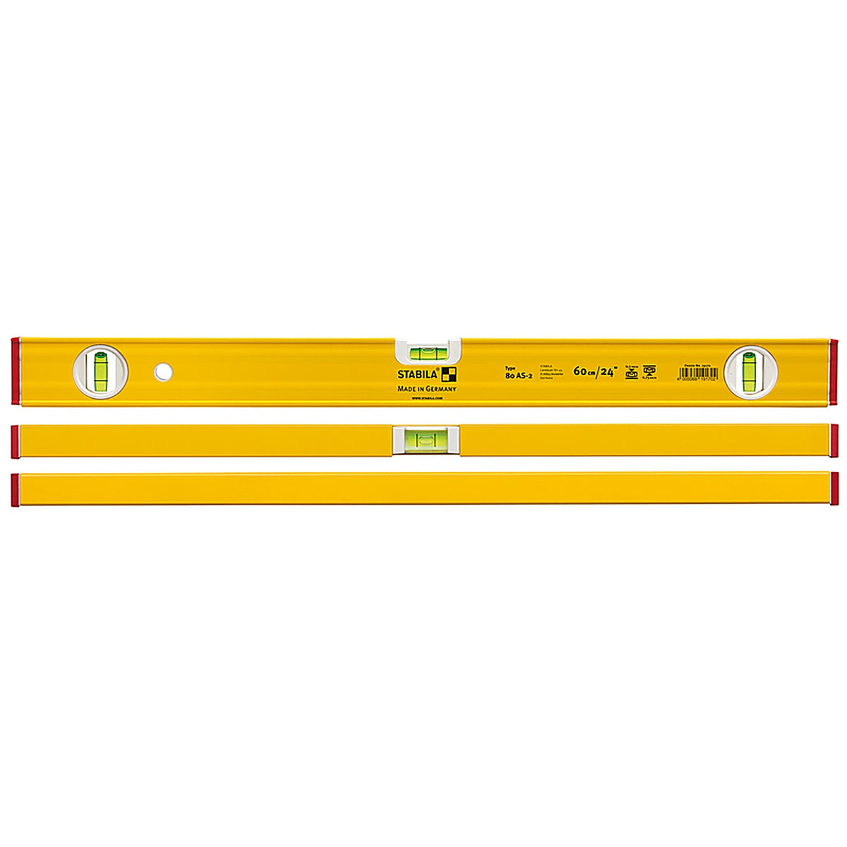 Stabila - 29024 - 24 In. Aluminum Type 80 As-2 Box Beam Level 3 Vial