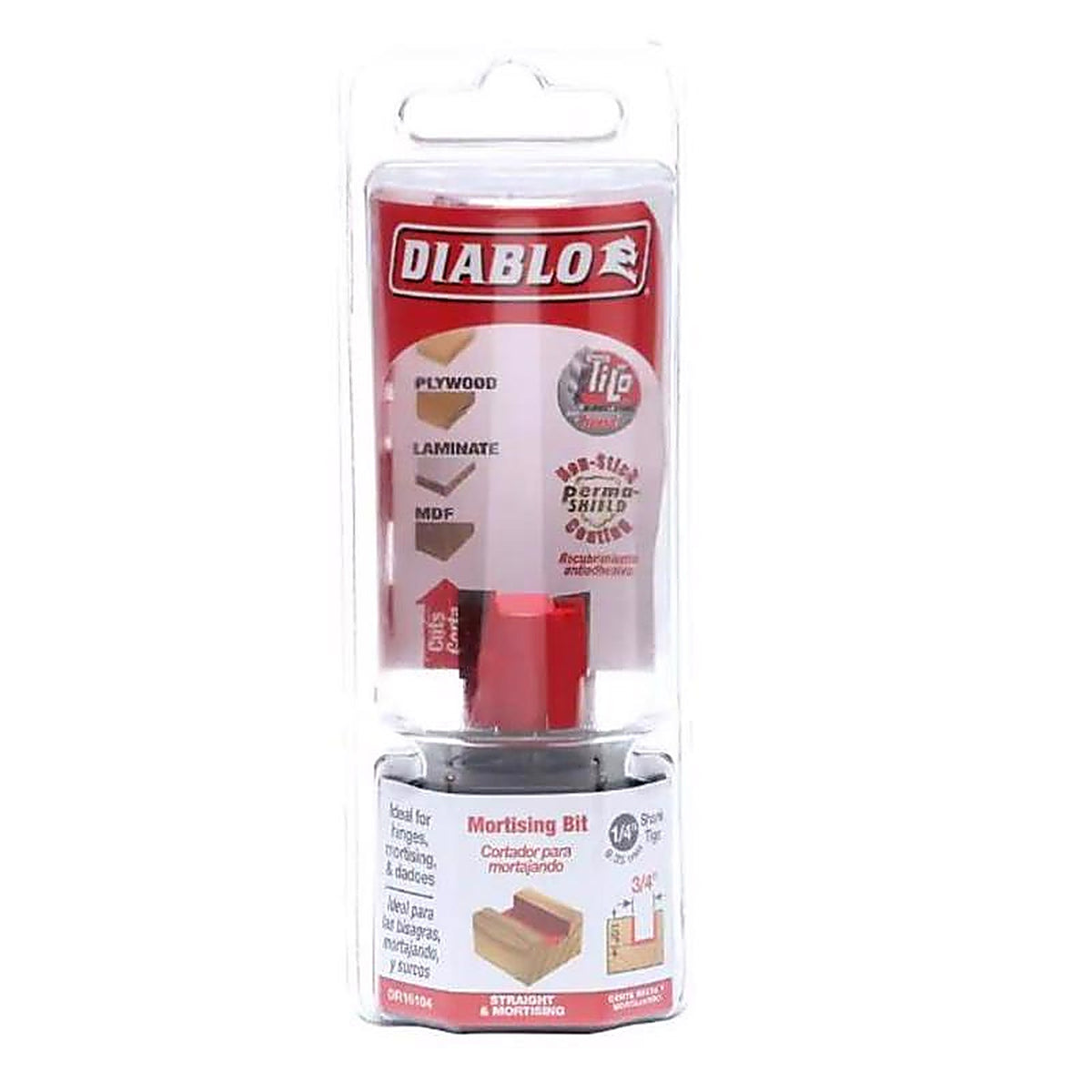 Diablo DR16104 3/4 in. D X 2 in. L Carbide Mortising Router Bit