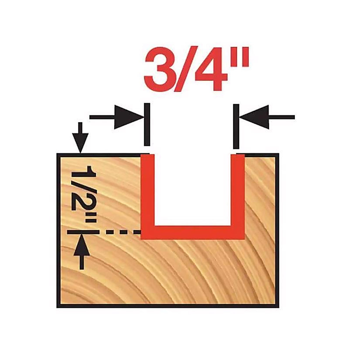 Diablo DR16104 3/4 in. D X 2 in. L Carbide Mortising Router Bit