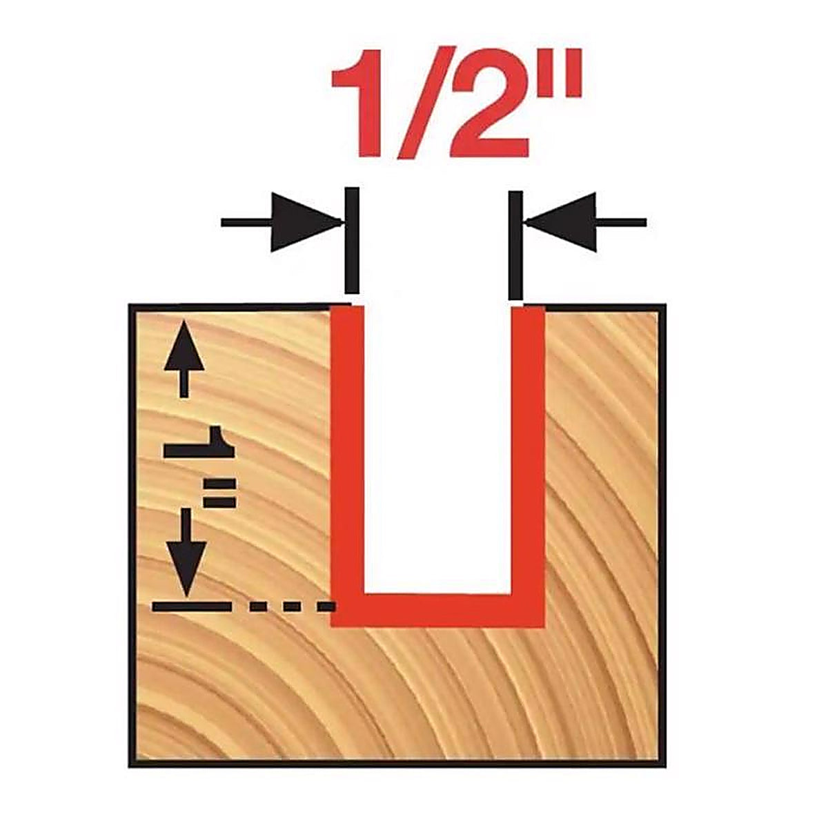 Diablo DR04132 1/2 in. D X 2-1/8 in. L Carbide Double Flute Straight Router Bit