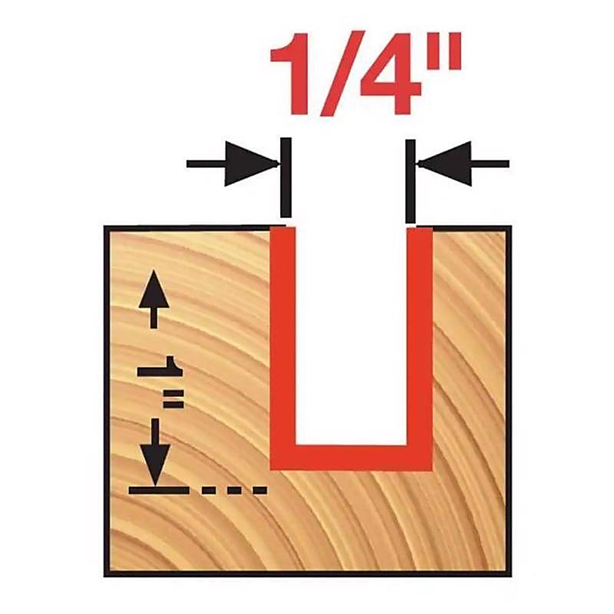 Diablo DR04108 1/4 in. D X 2-1/2 in. L Carbide Double Flute Straight Router Bit