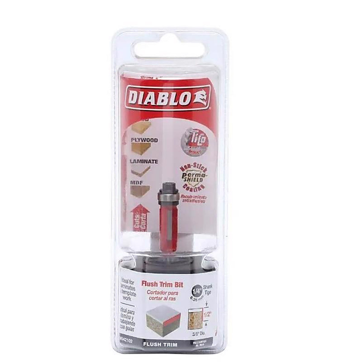 Diablo DR42102 3/8 in. D X 2-5/16 in. L Carbide Flush Trim Router Bit