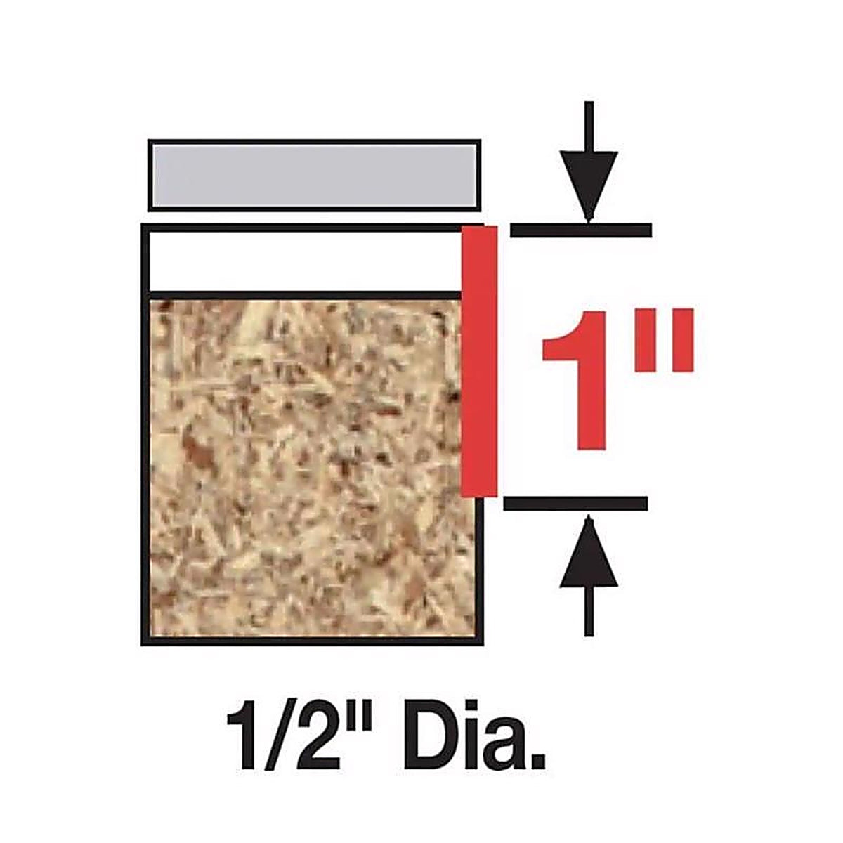 Diablo DR50102 1/2 in. D X 2-5/8 in. L Carbide Top Bearing Flush Trim Router Bit