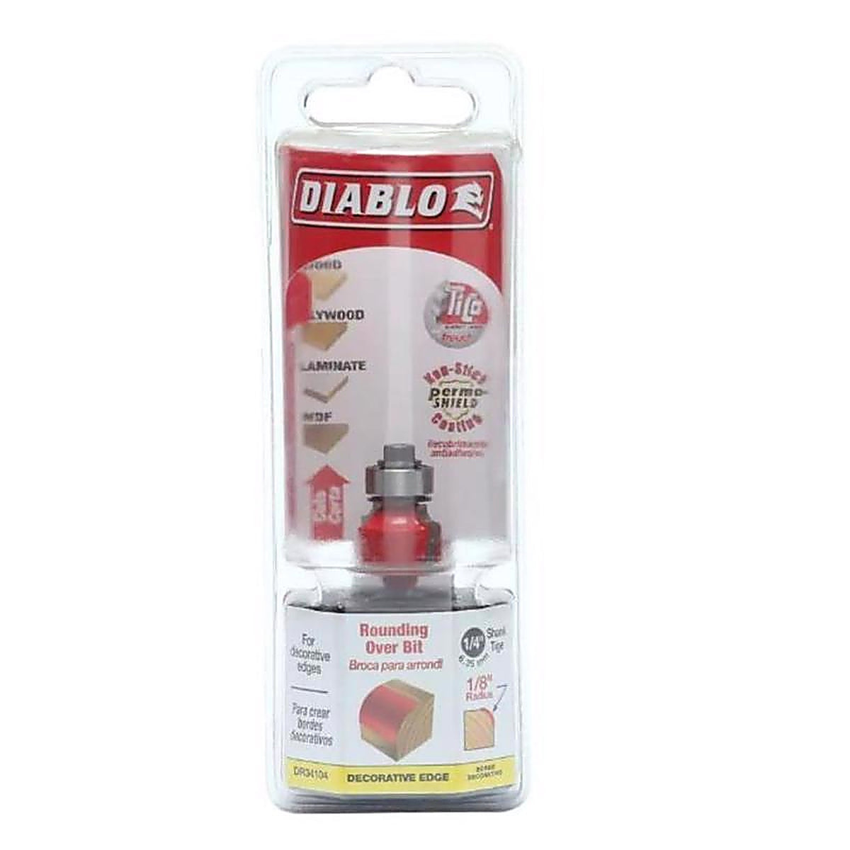 Diablo DR34104 3/4 in. D X 1/8 in. R X 2-3/16 in. L Carbide Rounding Over Router Bit