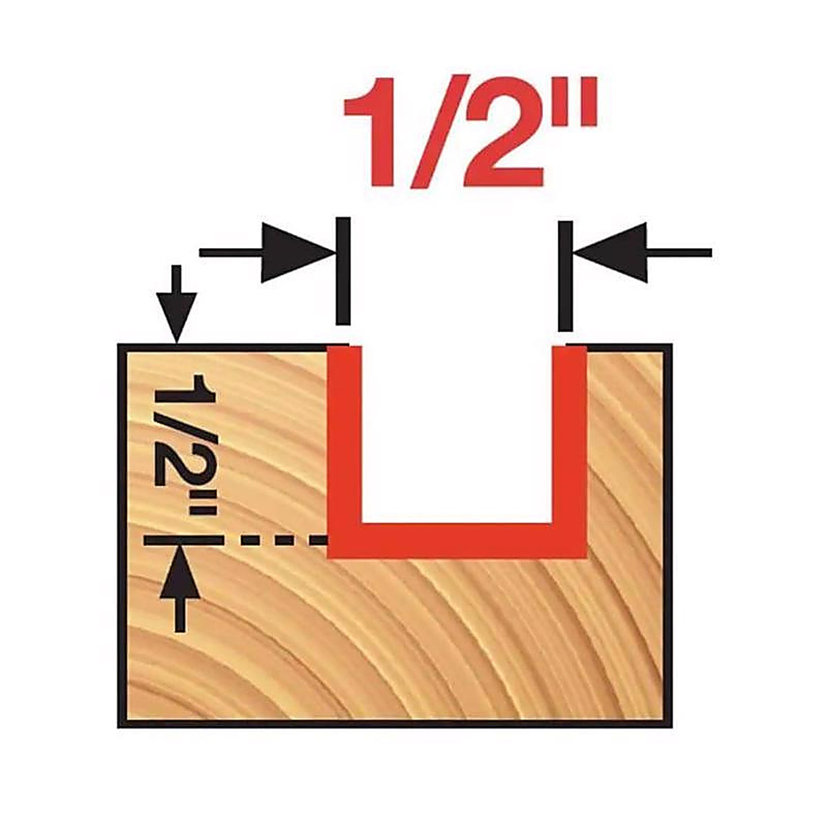 Diablo DR16100 1/2 in. D X 2 in. L Carbide Mortising Router Bit