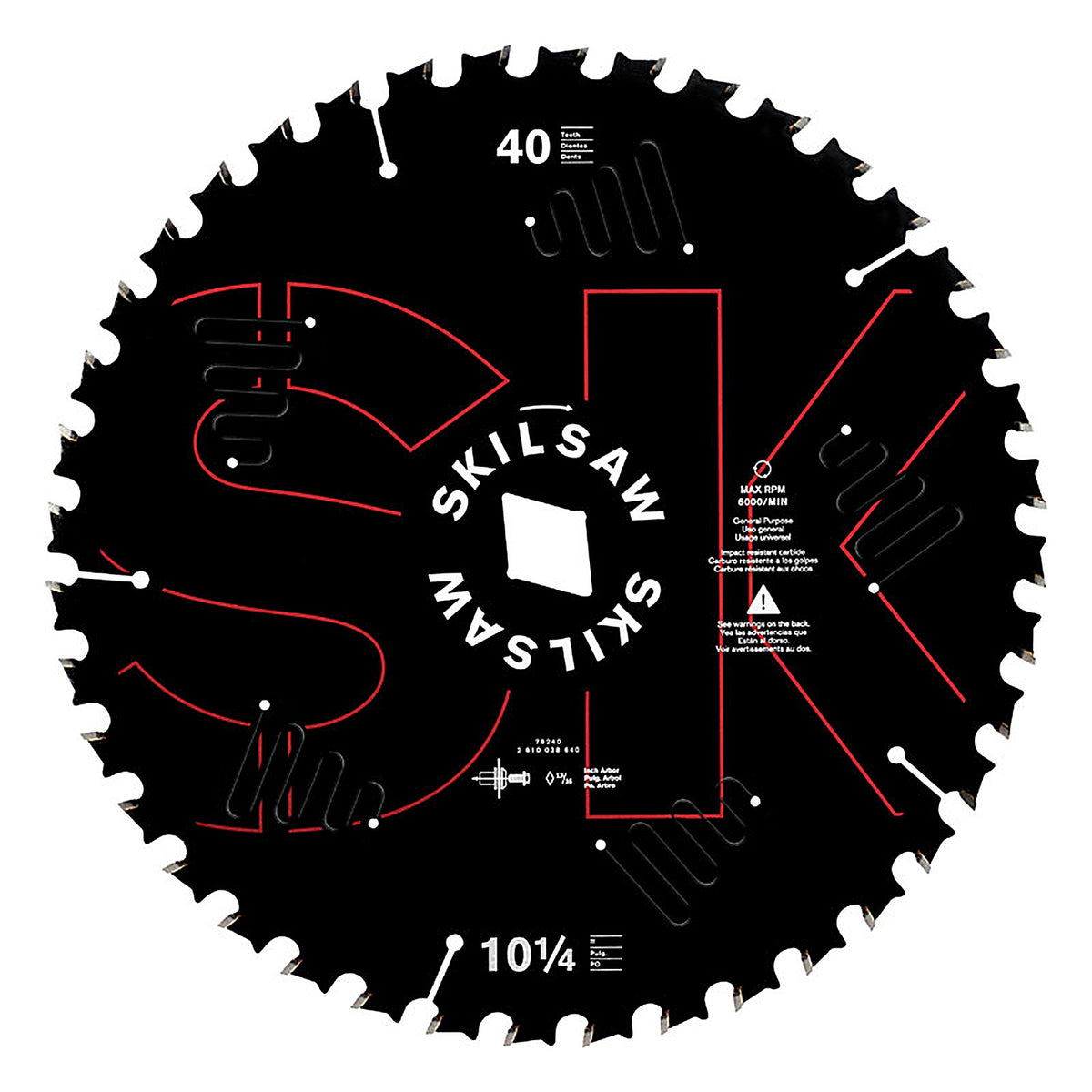 Skil 76240 SKILSAW 10-1/4 Dia. x 13/16 in. Carbide Tipped Circular Saw Blade 40 teeth 1/pc.