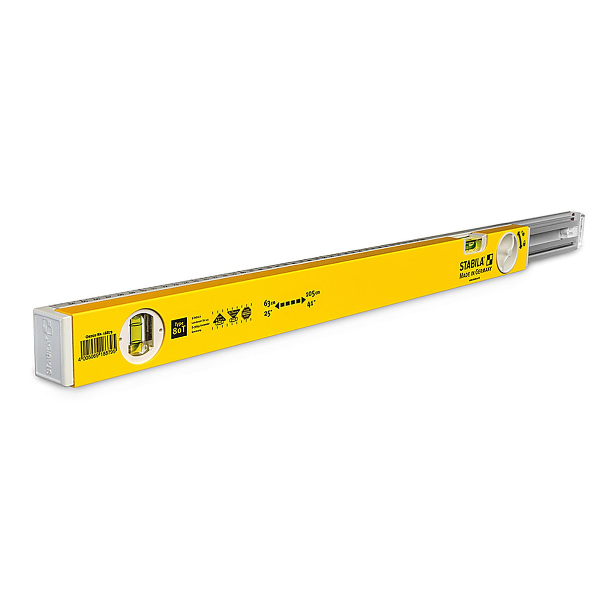 Stabila - 29441 - 41 In. Aluminum Type 80 T Extendable Level 2 Vial