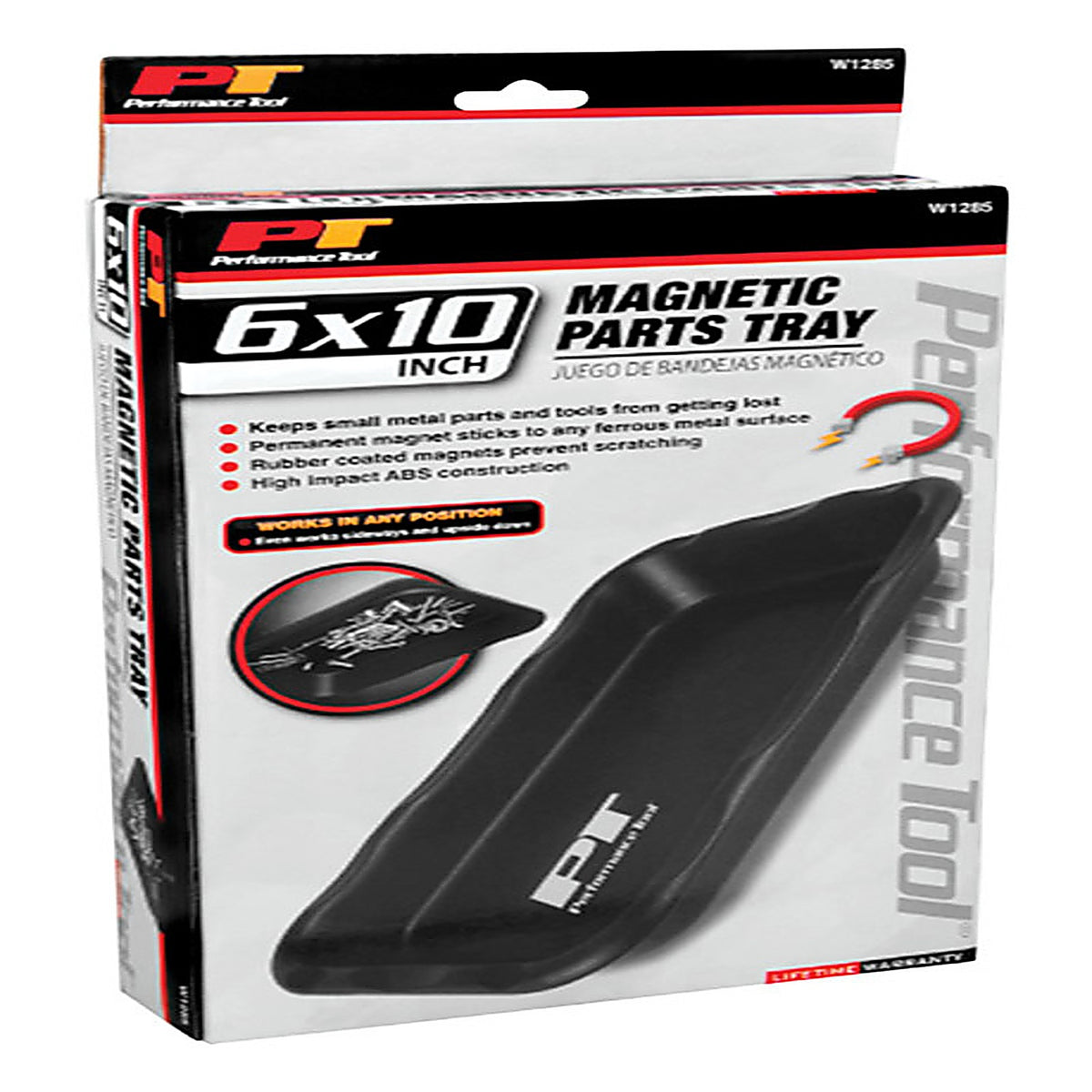 Performance Tool - W1285 - 10 In. L X 6 In. W Black Magnetic Tray 1 Piece