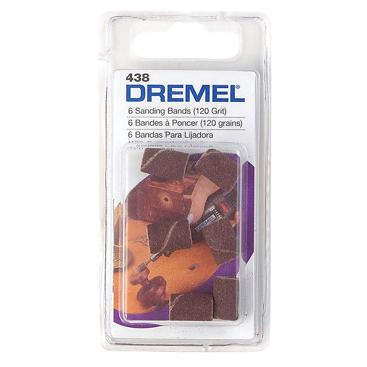Dremel - 438 - 0.3 In. D X 1/2 In. L Emery Drum Sander Bands 120 Grit Fine 6 Piece
