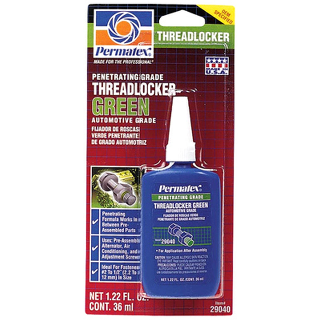 Permatex 29040 Penetrating Grade Threadlocker GREEN, 36 ml bottle