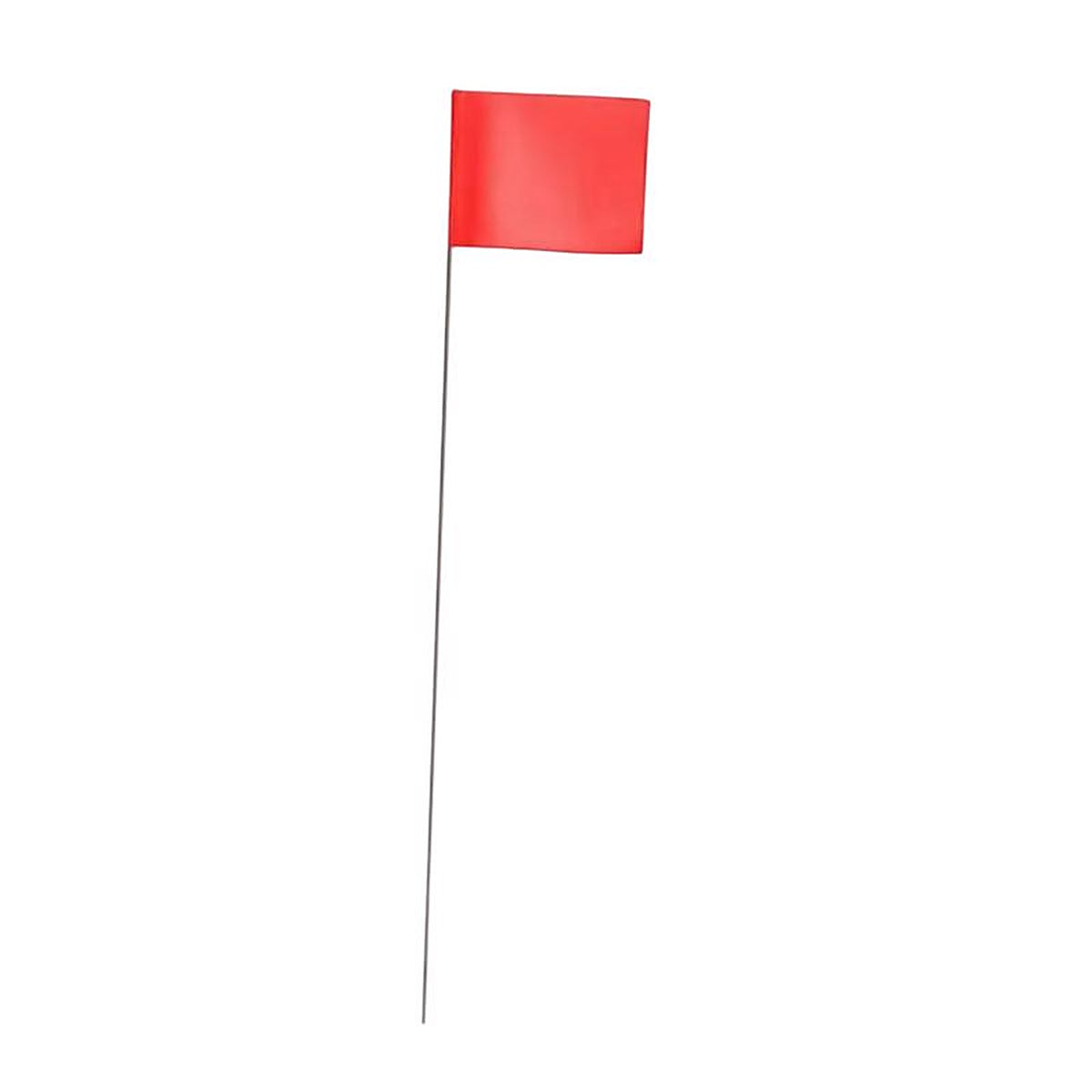 C.H. Hanson 15080 21 in. Fluorescent Red Marking Flags Polyvinyl 100/Pack