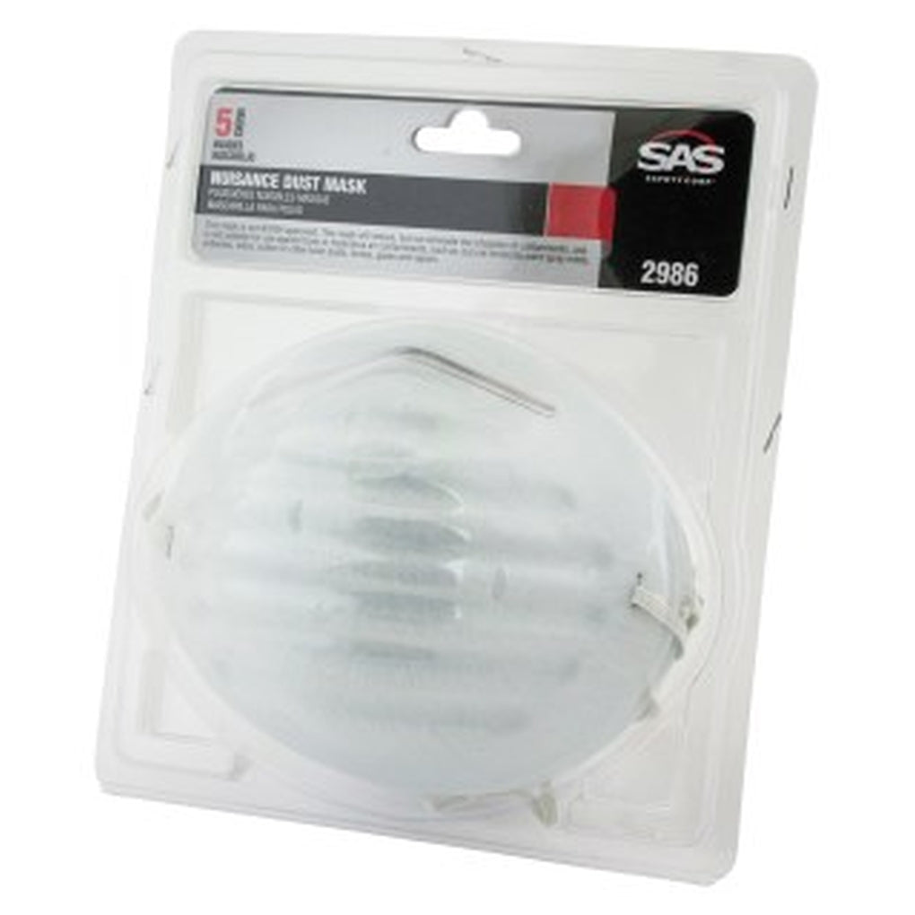SAS Safety 2986 Nuisance Dust Mask, 5/Pack