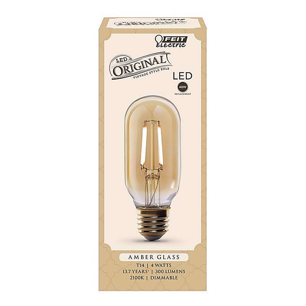 Feit Electric T14/VG/LED T14 E26 (Medium) LED Bulb Amber Soft White 40 W 1 pk