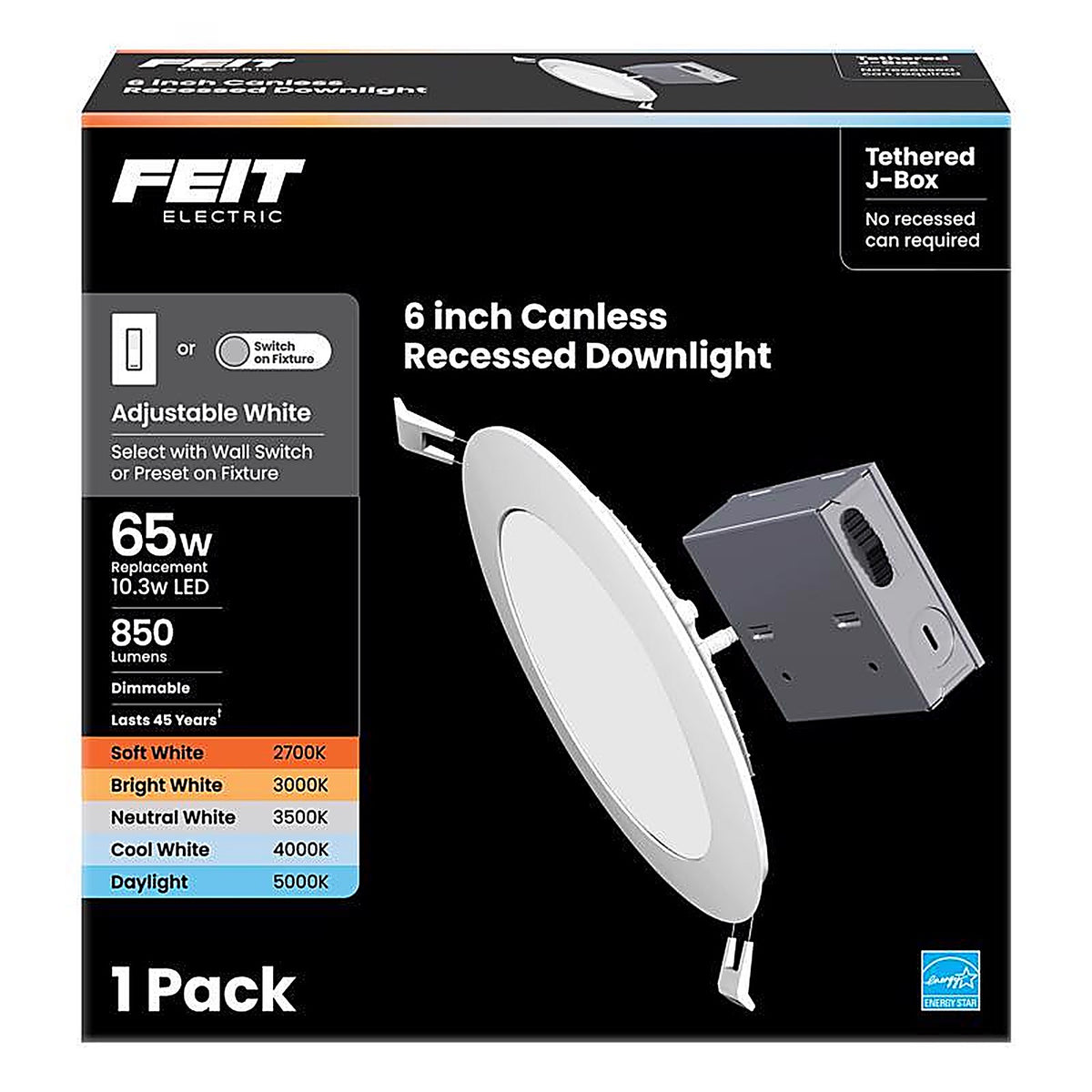 Feit Electric LEDR6XT/5CCT White 6 in. W LED Recessed Downlight 13 W