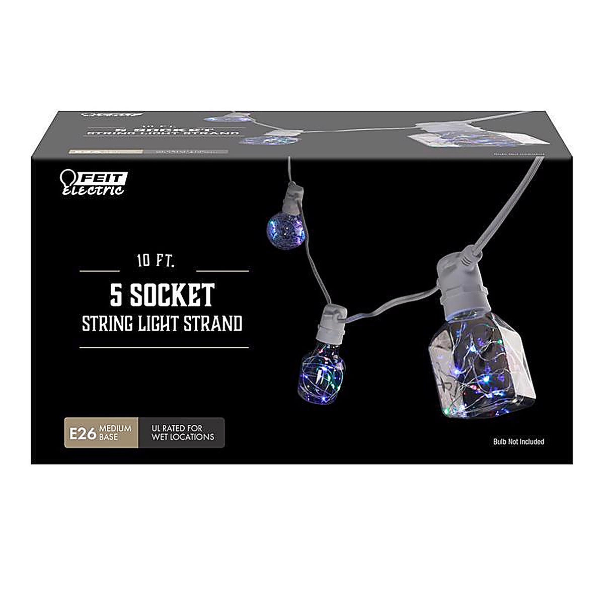 Feit Electric 72102 LED Mix N Match Socket String Light Strand Clear 10 ft. 5 lights