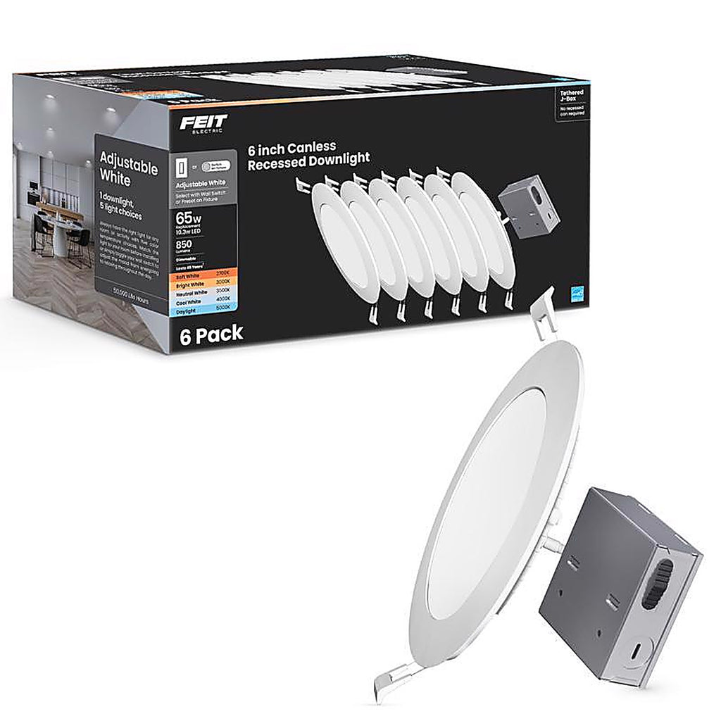 Feit Electric LEDR6XT/5CCT/6 White 6 in. W LED Recessed Downlight 13 W