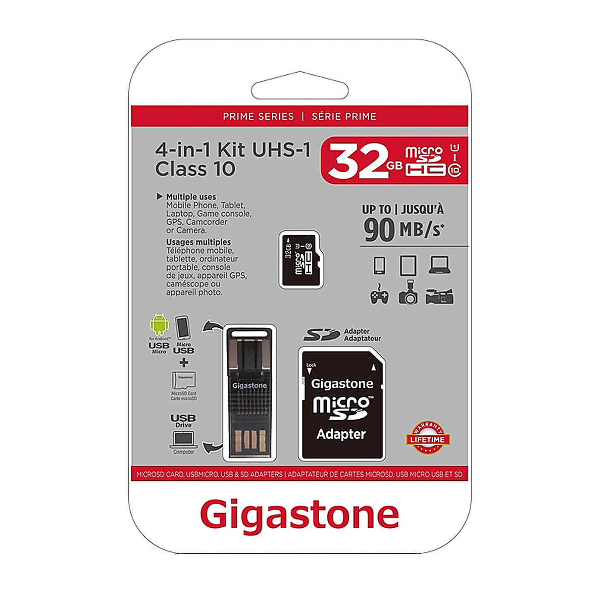 Gigastone GS-4IN1600X32GB 32 Micro SD Flash Memory Universal Pack 1 pk