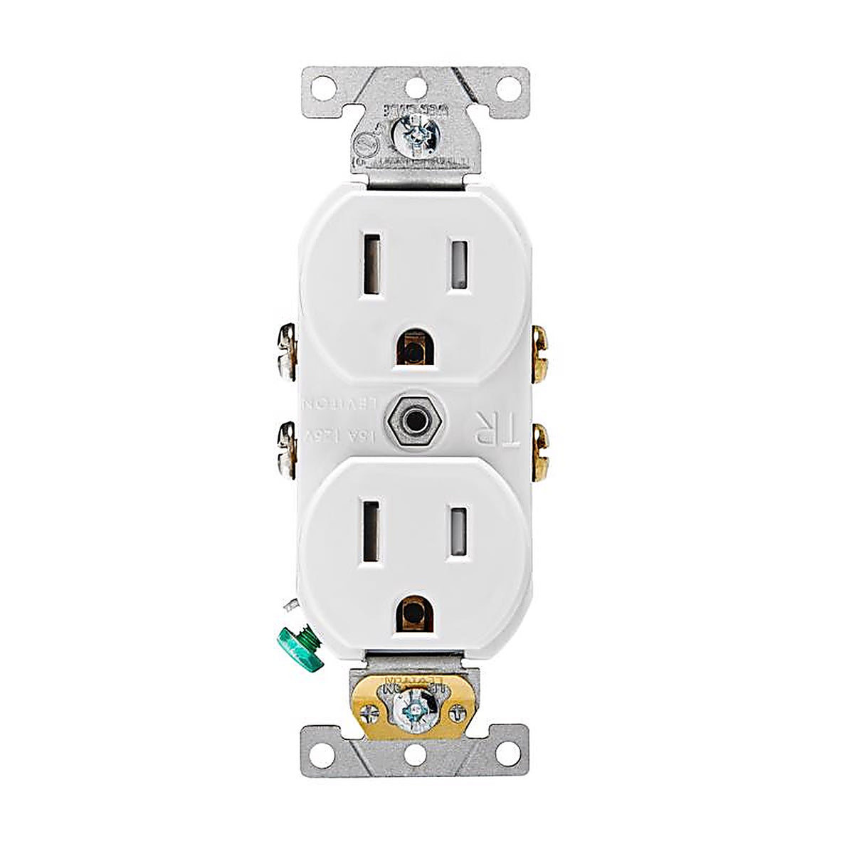 Leviton TCBR1-00W 15 amps 125 V Duplex White Outlet 5-15R 1 pk
