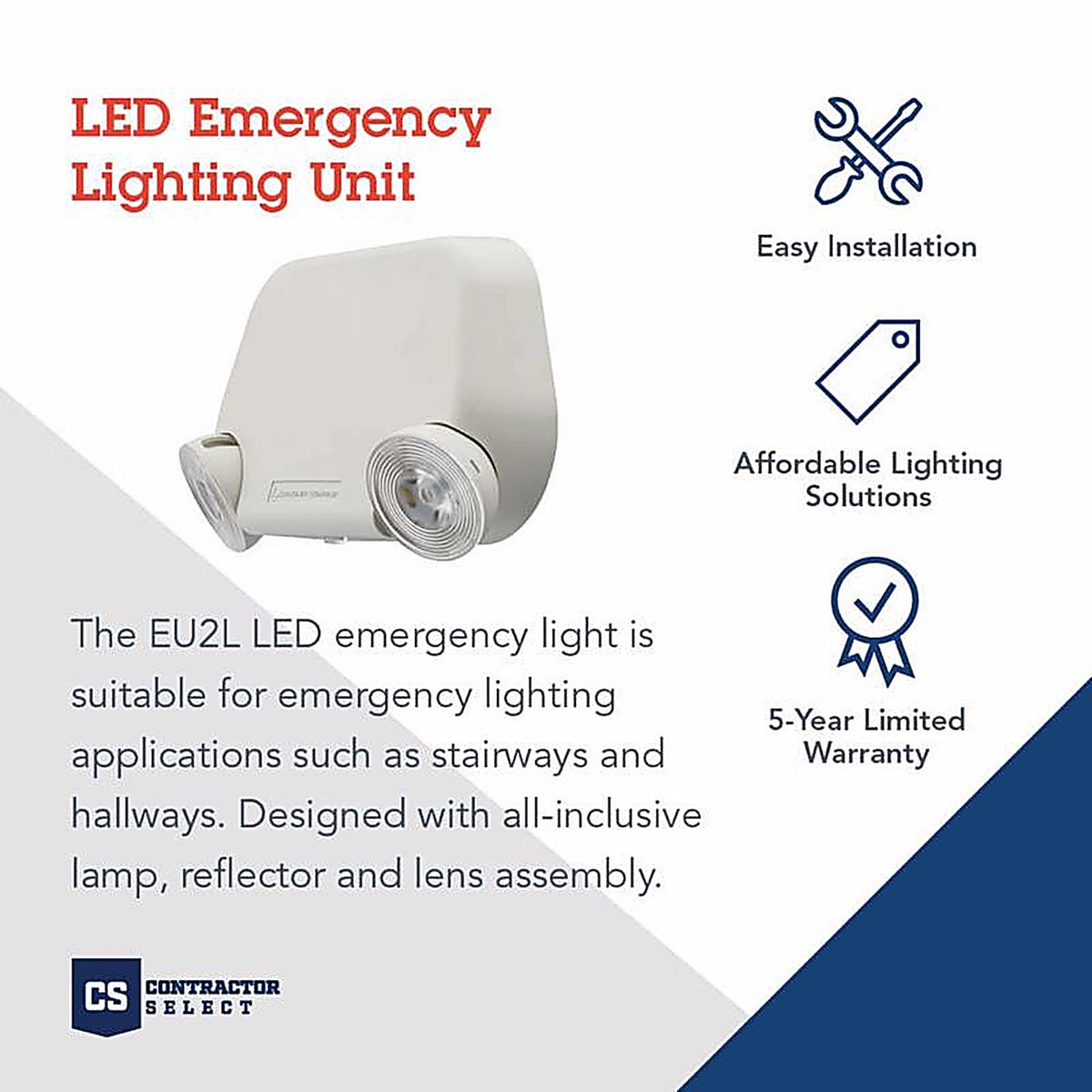 Lithonia Lighting - 263X1T - Switch Hardwired LED White Emergency Light