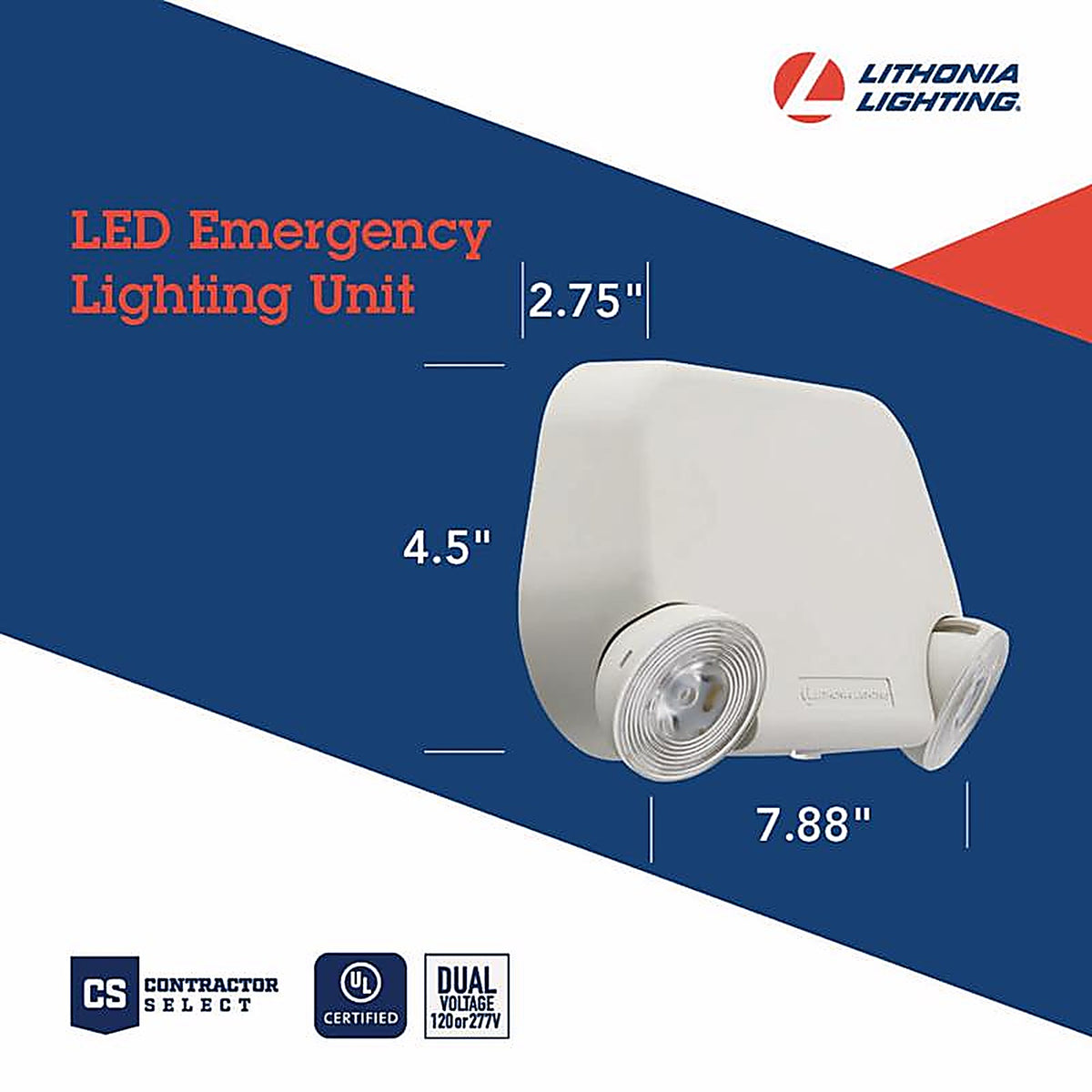 Lithonia Lighting - 263X1T - Switch Hardwired LED White Emergency Light