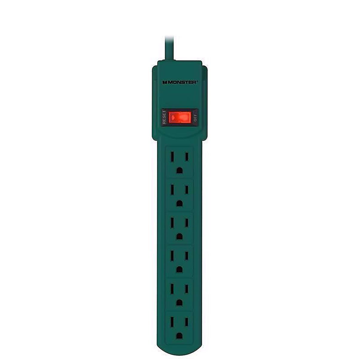Monster - 1701 - Just Power It Up 3 Ft. L 6 Outlets Power Strip Green