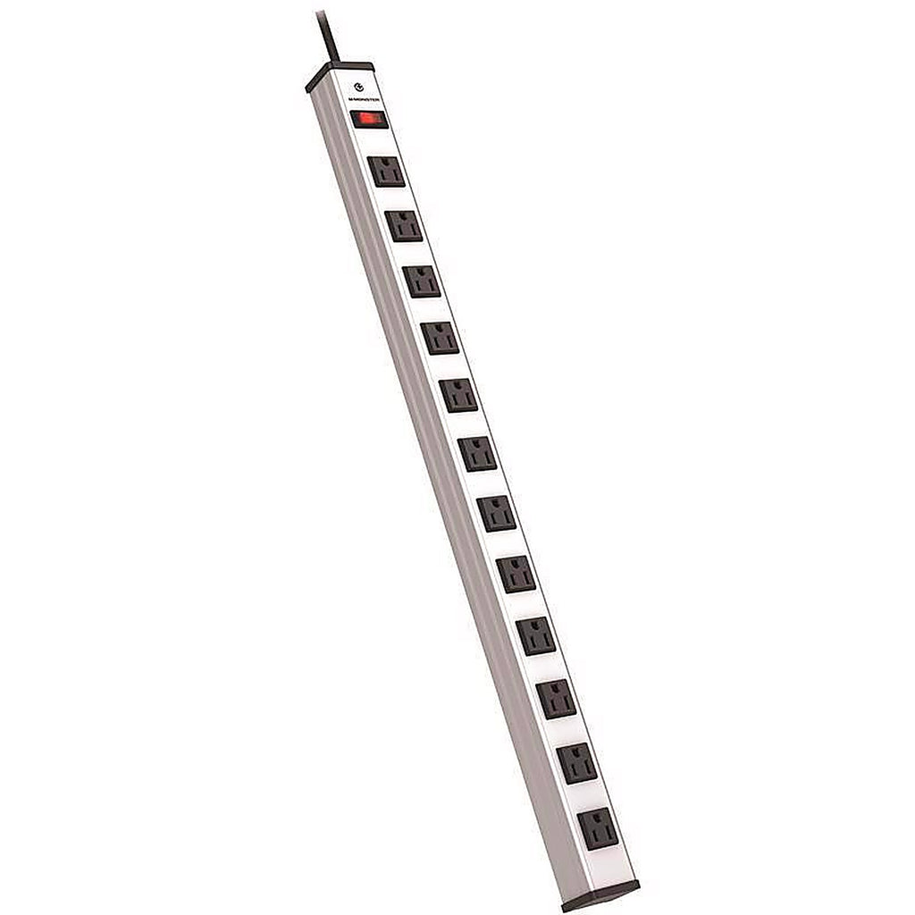 Monster - 1704 - Just Power It Up 6 Ft. L 12 Outlets Power Strip Silver
