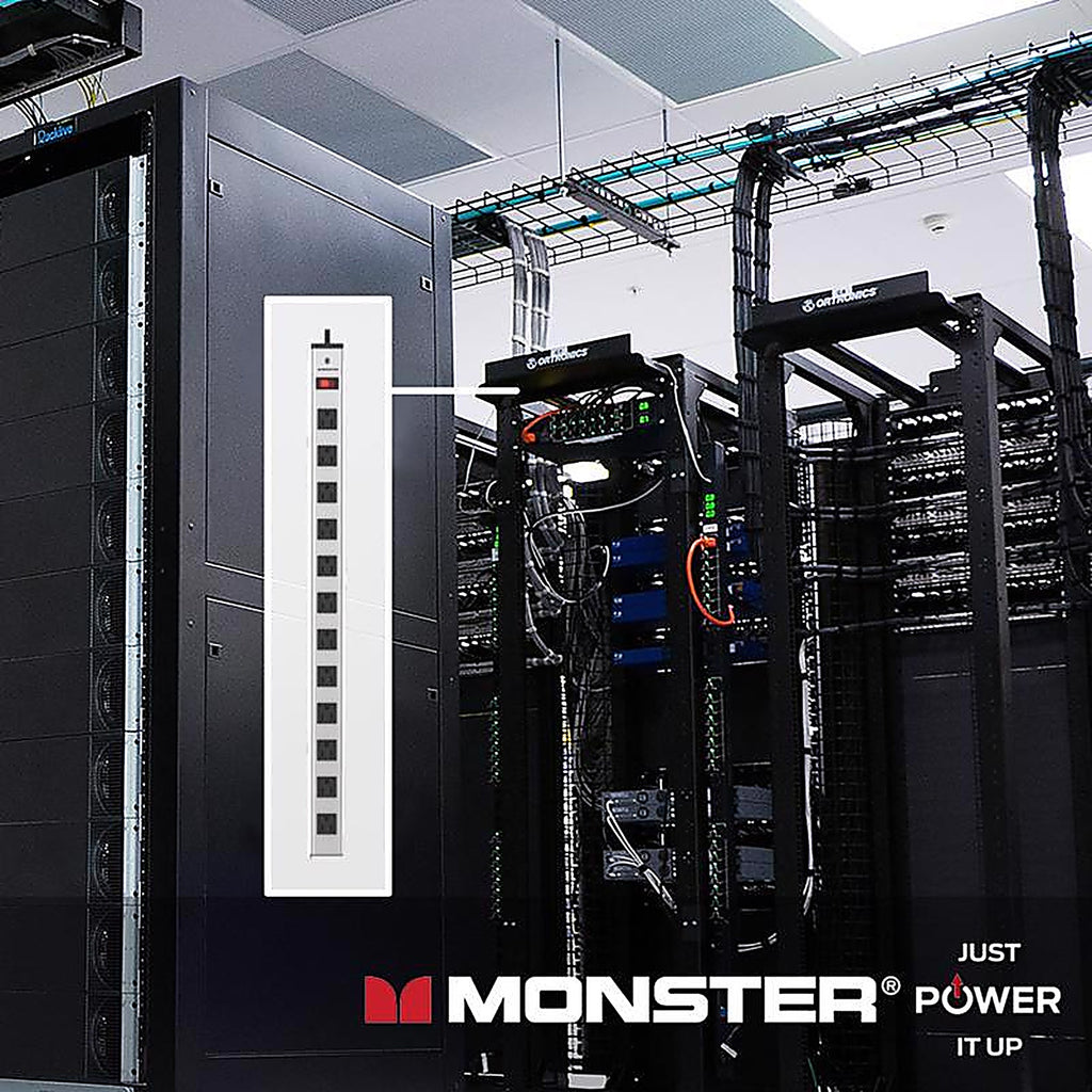 Monster - 1704 - Just Power It Up 6 Ft. L 12 Outlets Power Strip Silver