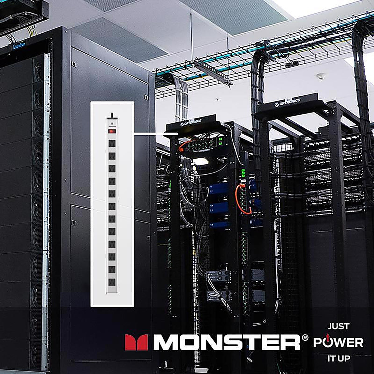 Monster - 1704 - Just Power It Up 6 Ft. L 12 Outlets Power Strip Silver