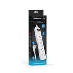 Monster - 1800 - Just Power It Up 4 Ft. L 6 Outlets Surge Protector White 1080 J