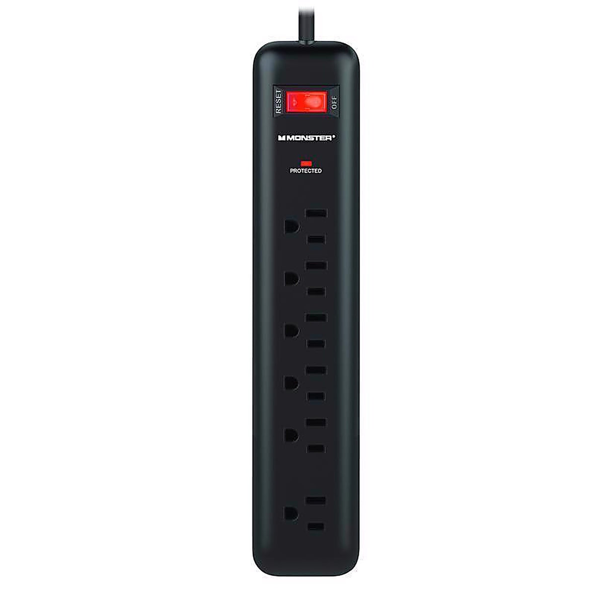 Monster - 1801 - Just Power It Up 4 Ft. L 6 Outlets Surge Protector Black 1080 J
