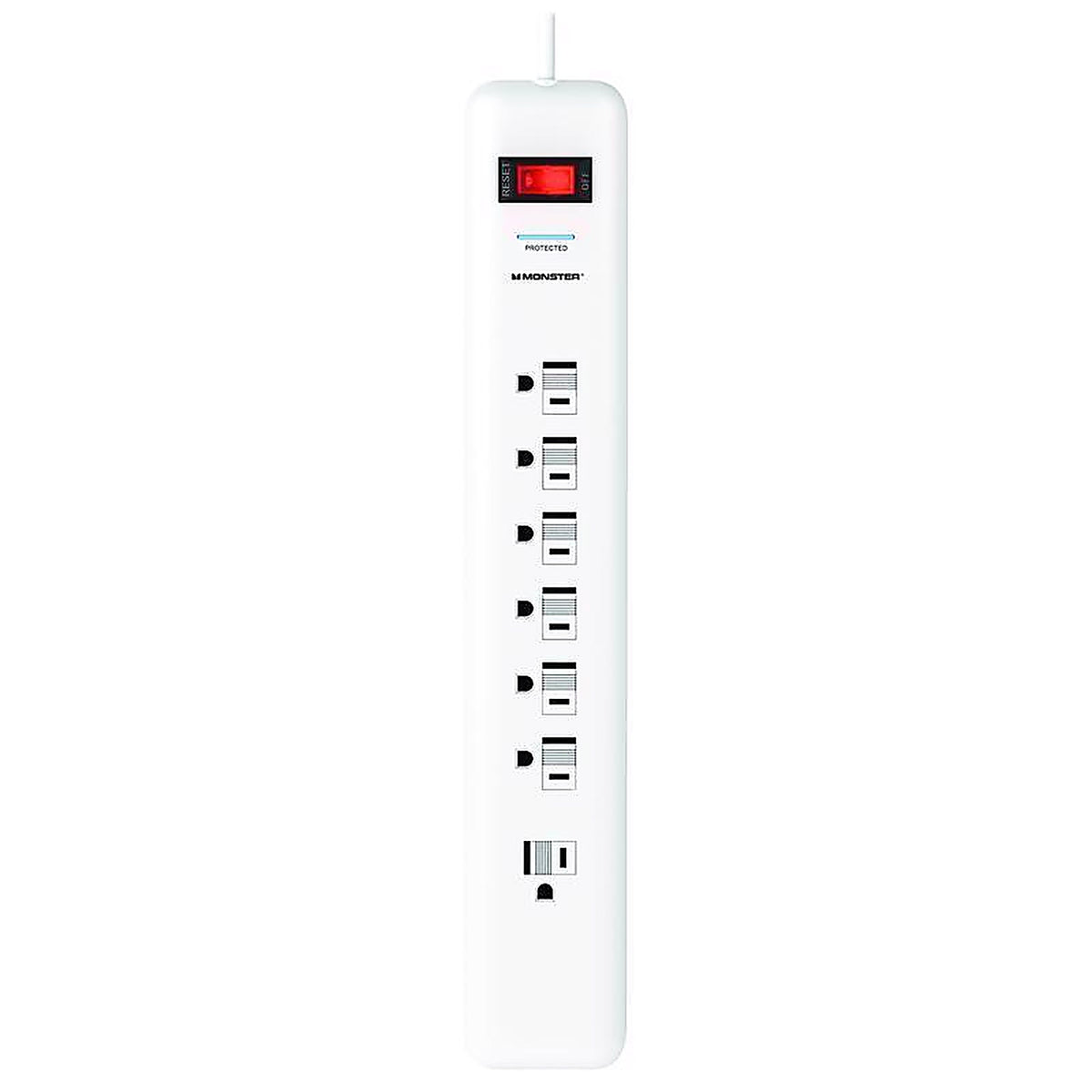 Monster - 1805 - Just Power It Up 6 Ft. L 7 Outlets Surge Protector White 1080 J