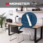Monster - 1805 - Just Power It Up 6 Ft. L 7 Outlets Surge Protector White 1080 J