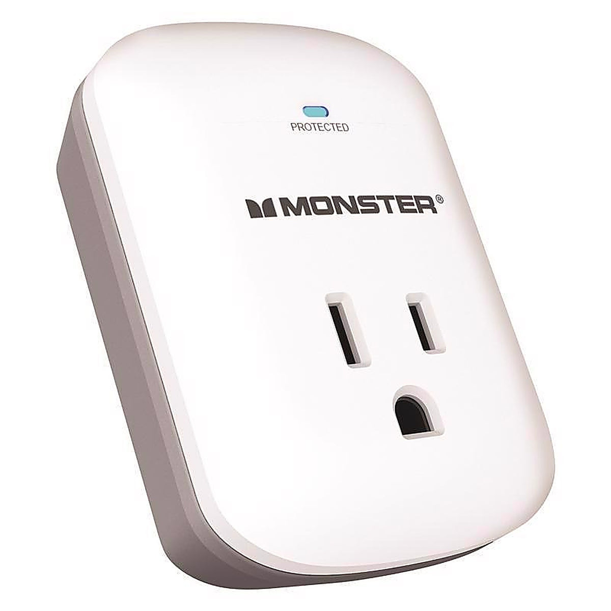 Monster - 1600 - Just Power It Up 0 Ft. L 1 Outlets Wall Tap Surge Protector White 1200 J